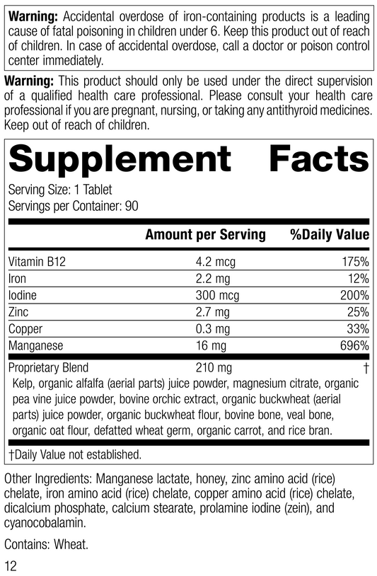 Trace Minerals-B12 R11 90 Tablets Label Image